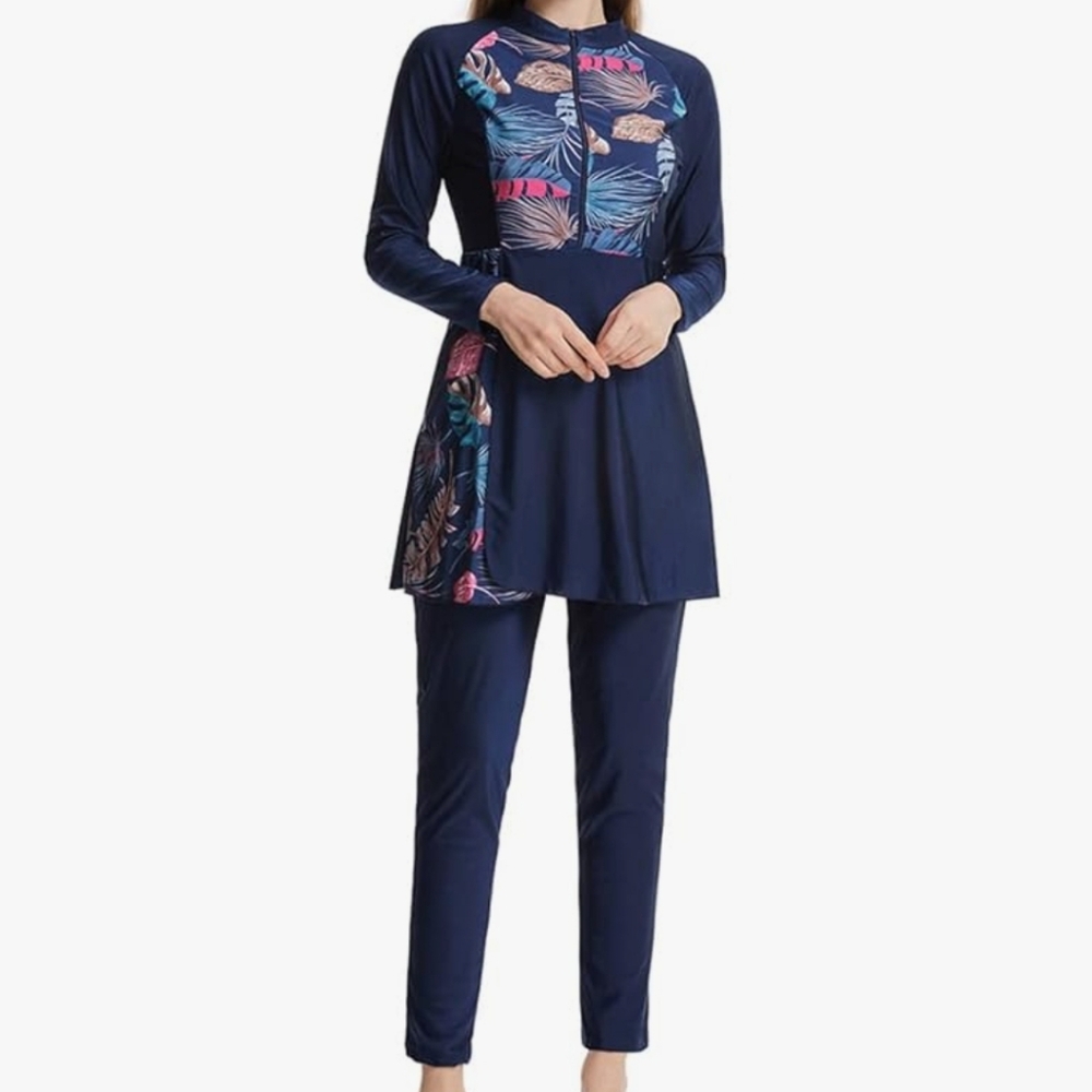 TONIGHT LAST CHANCE! 2 Piece Modest Swimsuit - Top and Pants Size M / L - Picture 2 of 12